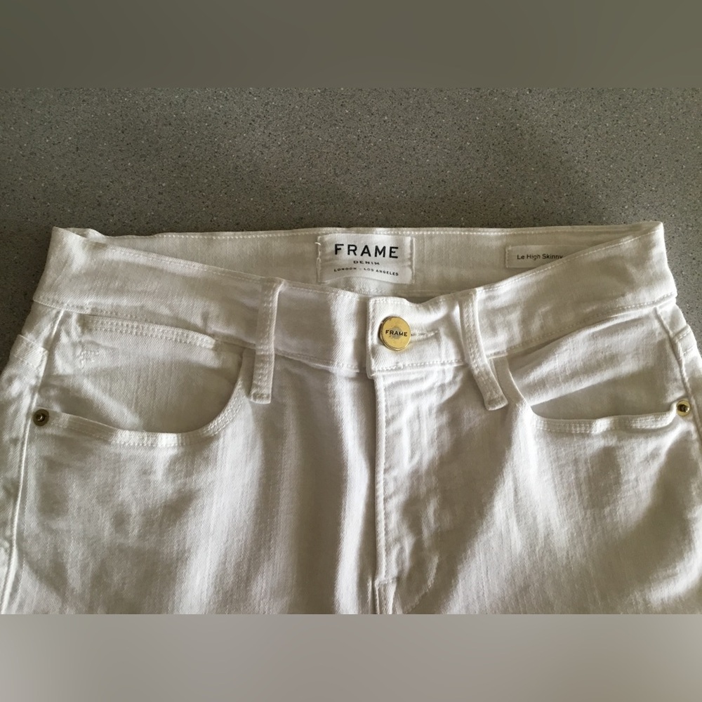 Frame Jeans White Le High Skinny Size 26